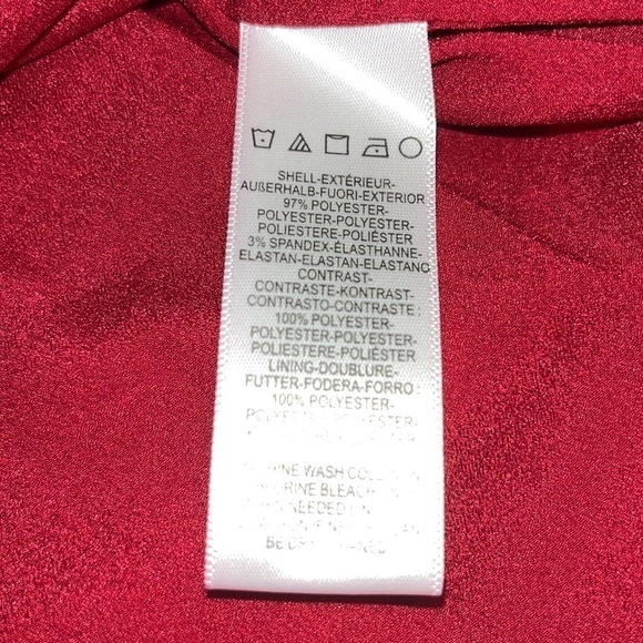 Dress The Population Alicia Chiffon Lace Fit & Flare Midi Dress Garnet M - Picture 11 of 12